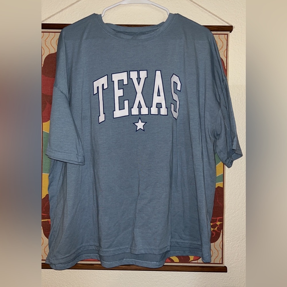 Blue shirt With Texas Letters